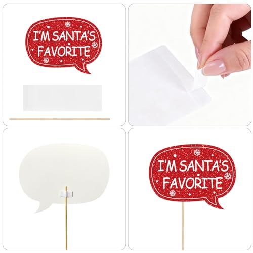 Glitter Christmas Photo Booth Props 30pc Set for Holiday Party Z72535
