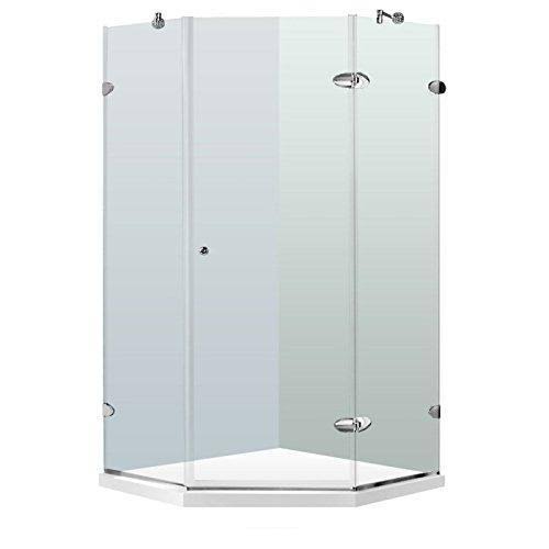 Vigo Frameless Neo-Angle Shower Enclosure Brushed J351