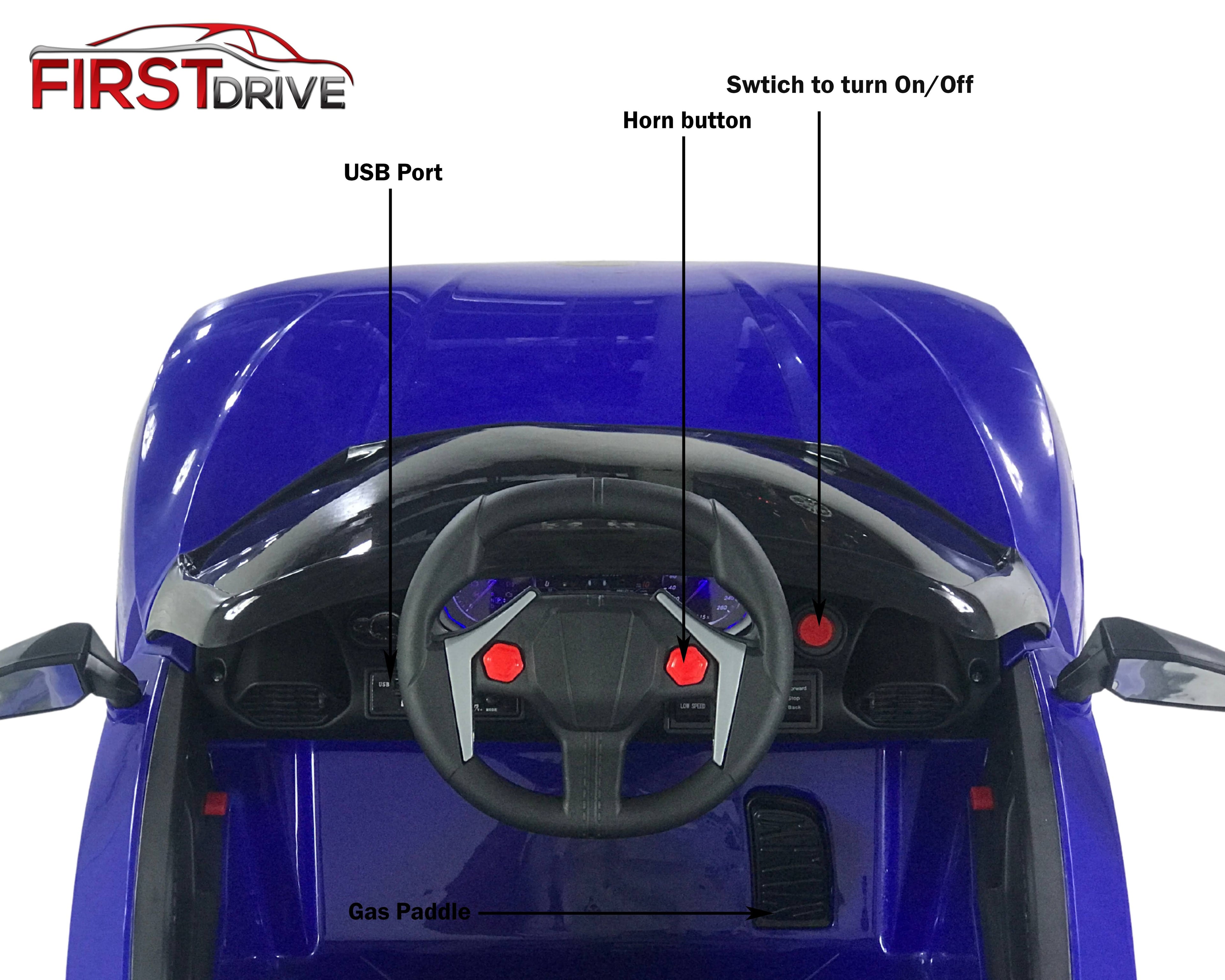 First Drive Lykan Hypersport Style Blue 12V Kids Ride On Car with Remote K15732