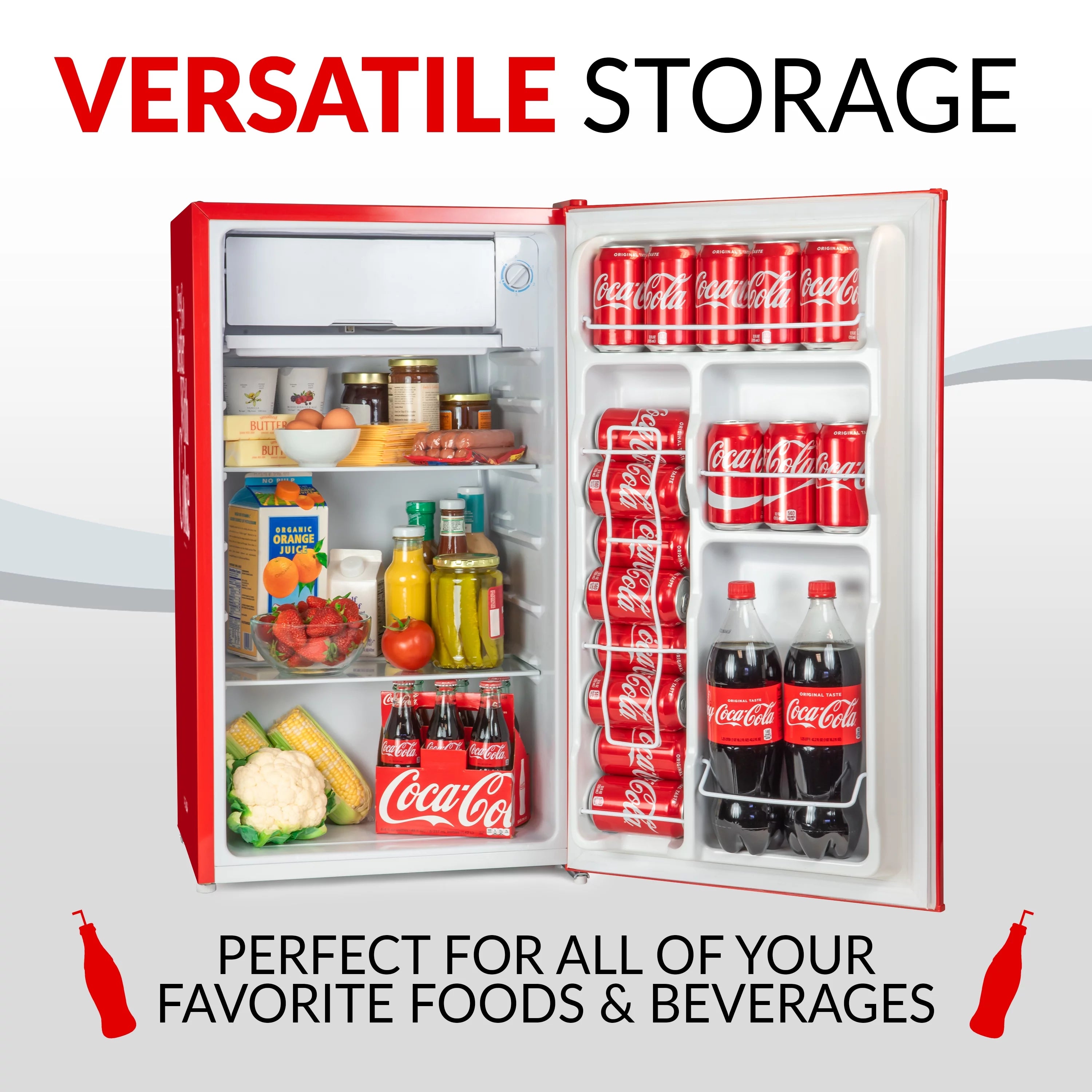 Coca-Cola CRF32CK 3.2 Cu. Ft. Refrigerator with Freezer, Red N5173