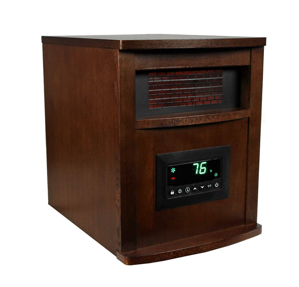 Lifesmart 6 Element 1,500-Watt Portable Electric Infrared Cabinet Heater with Remote