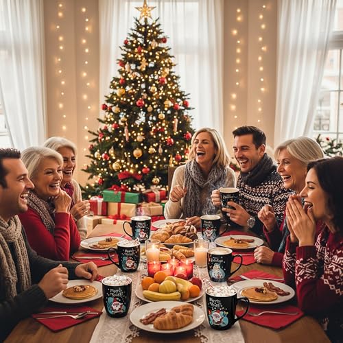Hiceeden Set of 6 Large Christmas Coffee Mugs, 17 Oz Ceramic Santa Mug Z706006