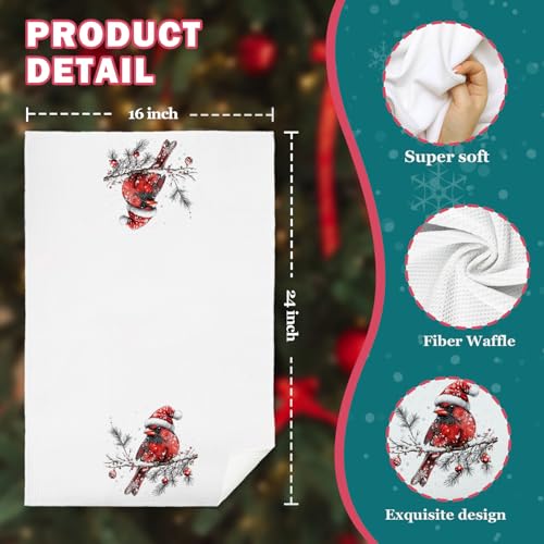 Red Cardinal Kitchen Towels 16x24 Inches F49618