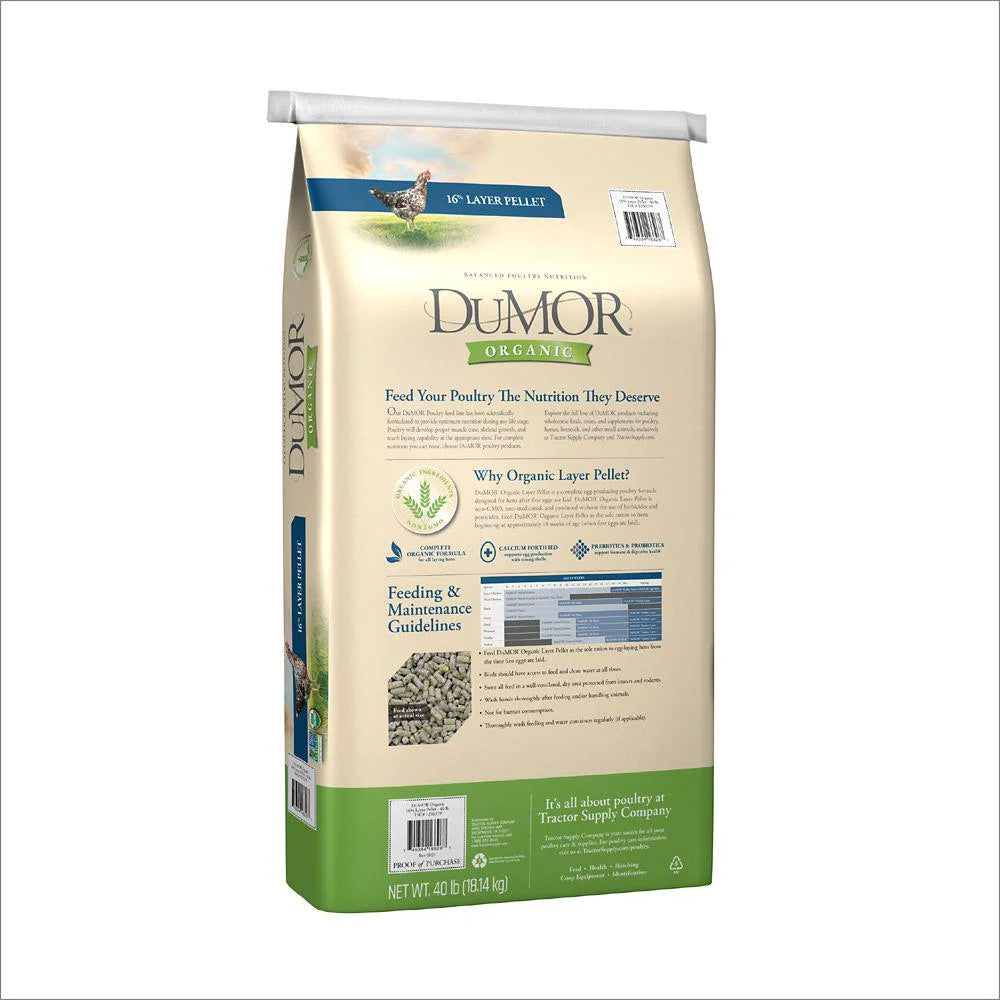 DuMOR Organic 16% Layer Pellet Chicken Feed, 40 lb. J75184