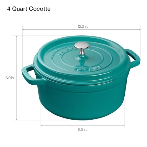 STAUB Cast Iron Dutch Oven 5.5-qt Round Cocotte, Black Matte P4487