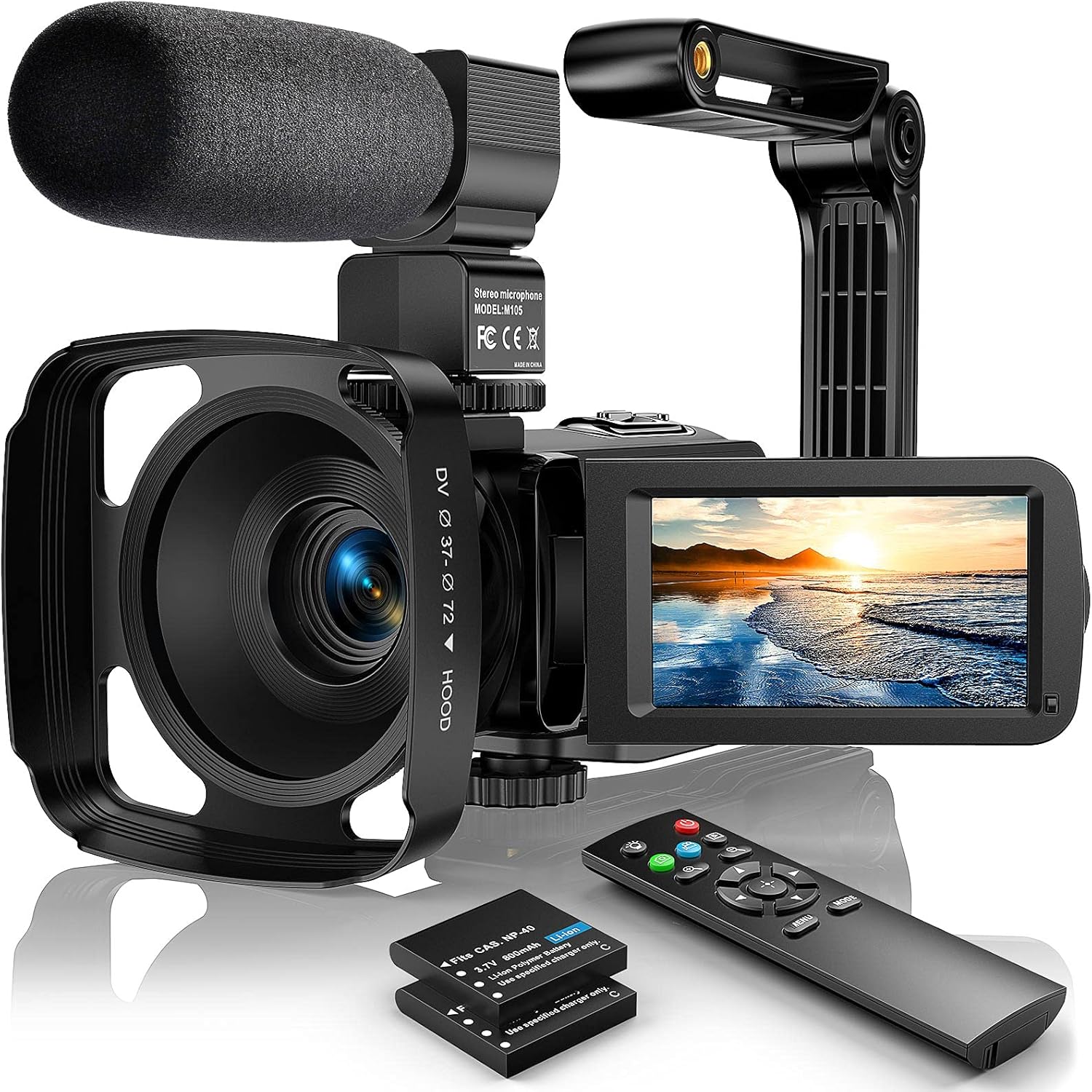 Video Camera Camcorder 2.7K Ultra HD 36MP YouTube Vlogging Camera IR Night Vision 3.0 Inch IPS Touch Screen 16X Digital Zoom Video Recorder with Remote Control