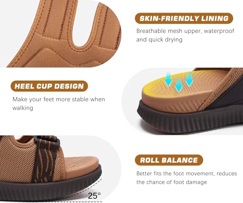 KuaiLu Men's Orthotic Sandals Athletic Recovery Slides with Arch Support Q91398
