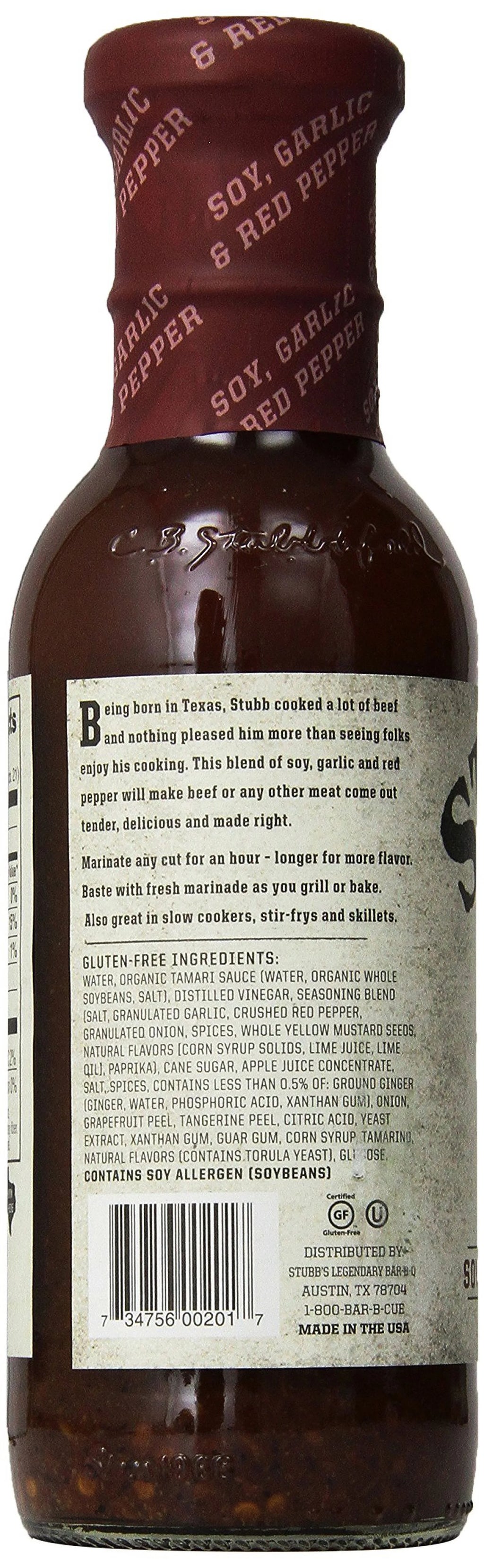 Stubb's Beef Marinade, 12 oz Bottles (Pack of 6) Z84032