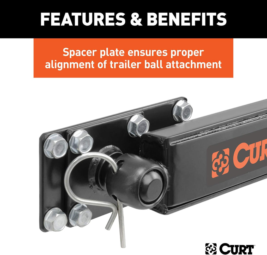 CURT 17063 Round Bar Weight Distribution Hitch with Sway Control, 14K, 2-In Shank, Black D3893