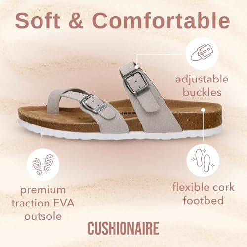 CUSHIONAIRE Women's Luna Cork Footbed Sandal I795