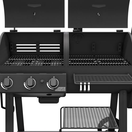Oklahoma Joe's Canyon Combo Charcoal and Gas Smoker & Grill, Black F6323