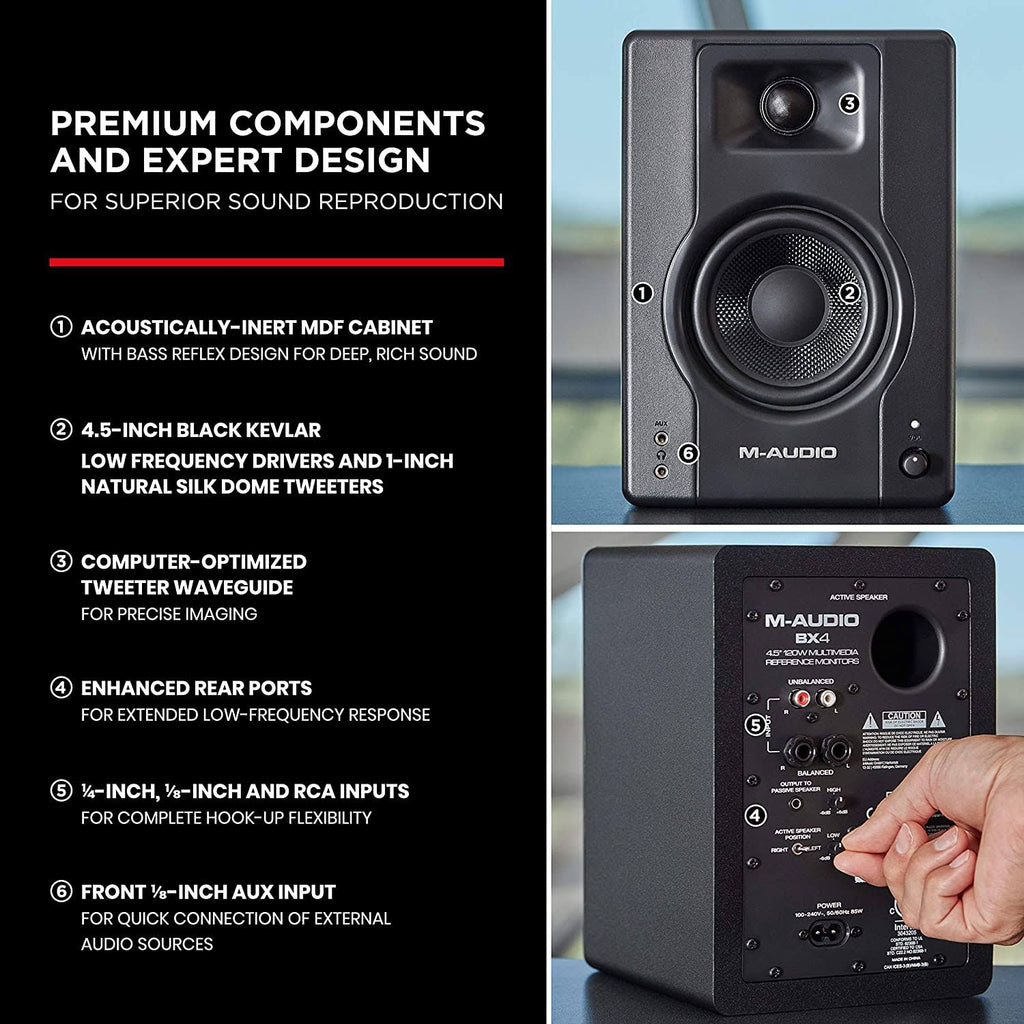 M-Audio BX4 Powered Reference Studio Monitors U270