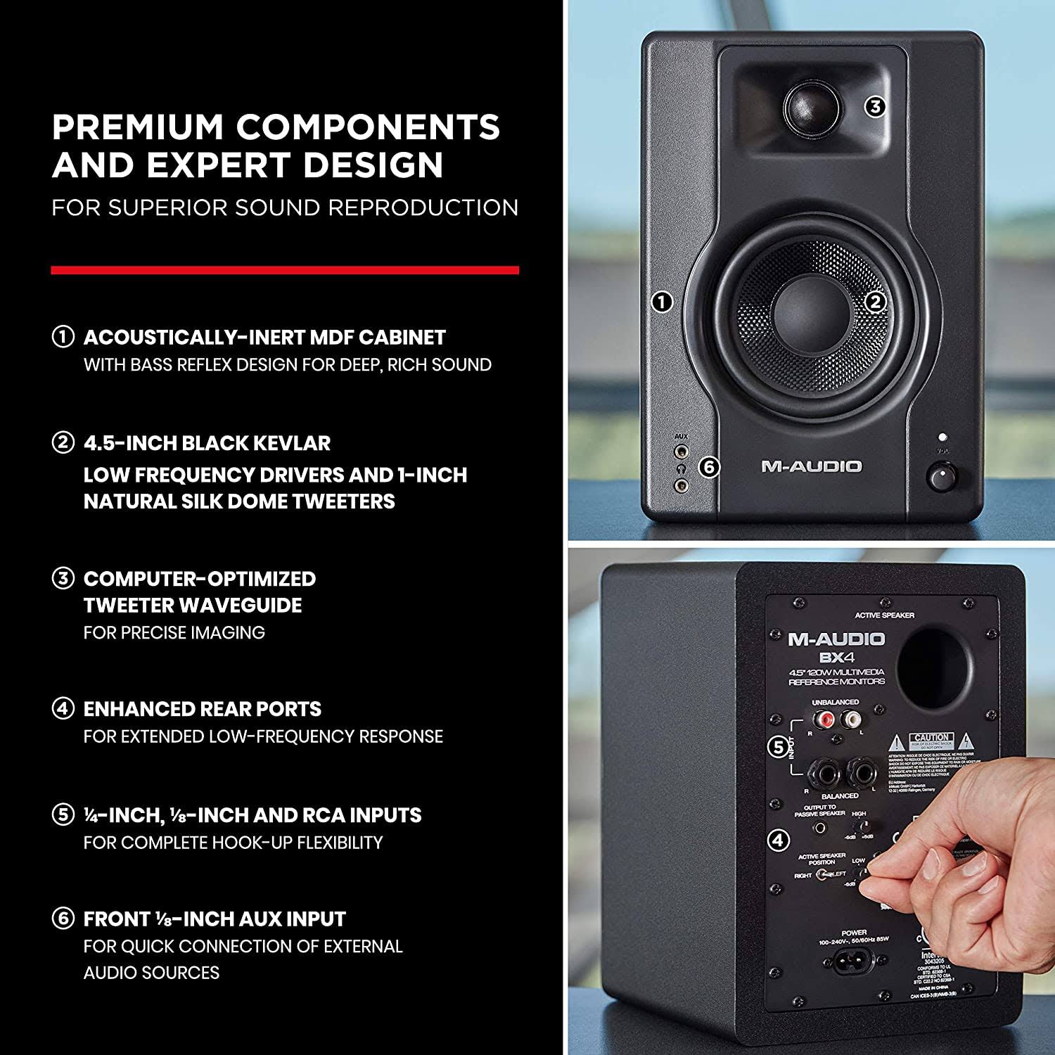 M-Audio BX4 Powered Reference Studio Monitors U270
