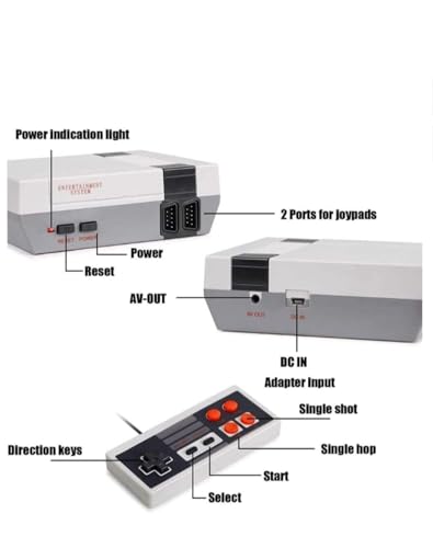Retro Game Console with 620 Built-in Games, 2 Controllers H262443