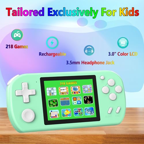 Handheld Games for Kids with 218 Built-in Games, 3.0" HD Screen, Blue G103188