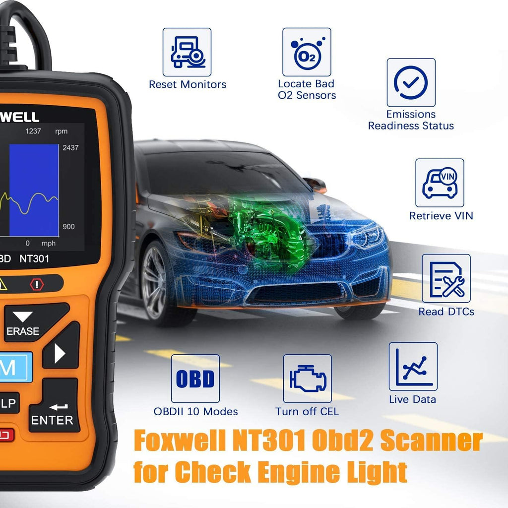 FOXWELL NT301 OBD2 Scanner Professional Mechanic Diagnostic Code Reader B9718