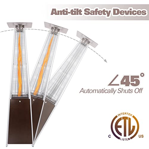 Hykolity Pyramid Patio Heater, 48000 BTU Propane, Bronze O1980
