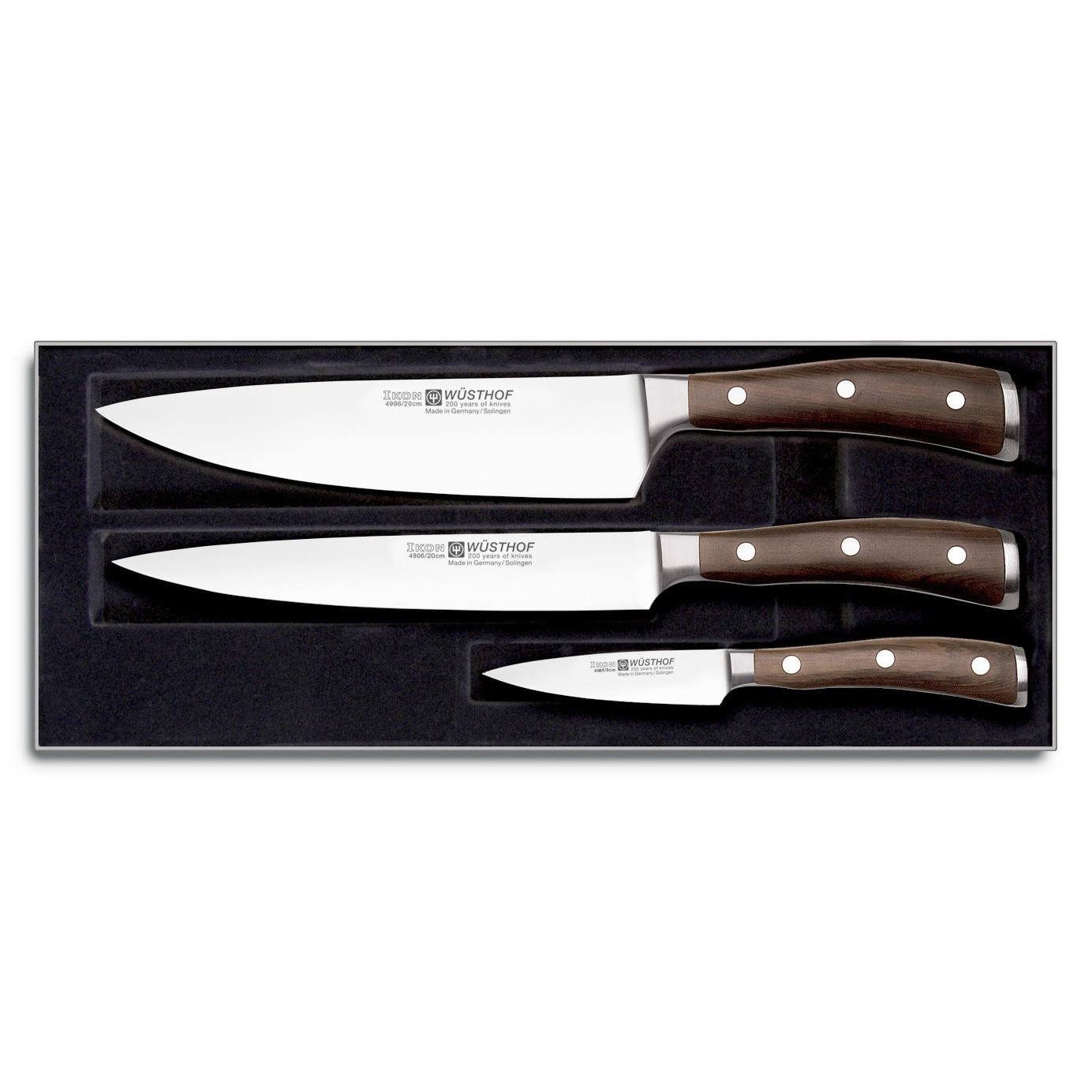Wusthof Ikon Set 3 Knives African Black