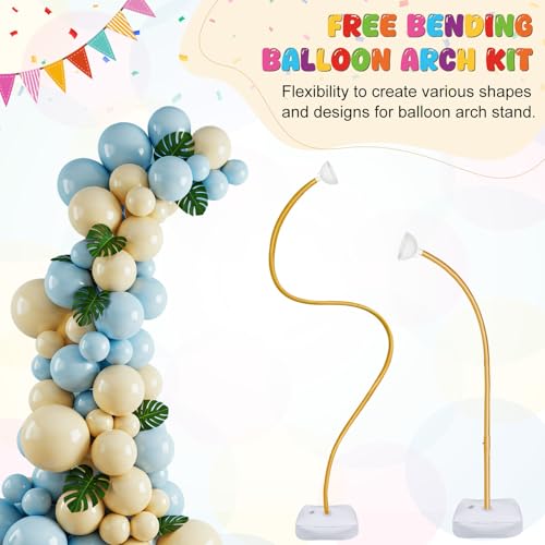 AerWo Balloon Arch Kit 9.35FT & 6FT with Gold Frame Stand for Wedding Party Decor C288064