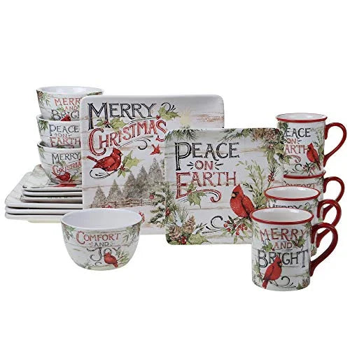 Certified International Evergreen Christmas 16pc Dinnerware Set for 4 D174885