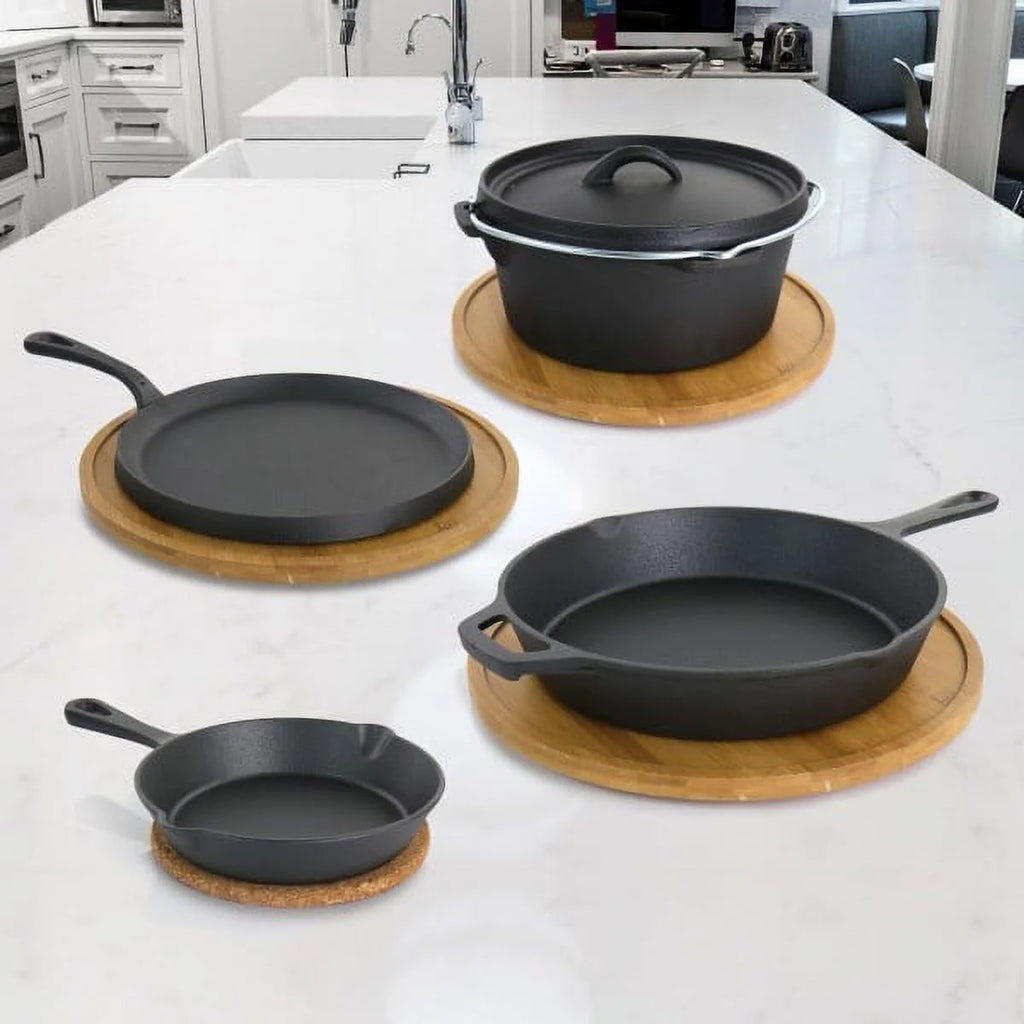 MegaChef Pre-Seasoned Cast Iron 5-Piece Cookware Set Z350