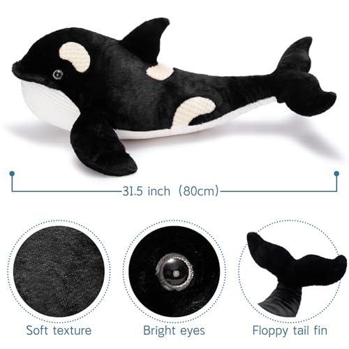 MorisMos 31.5Inch Orca Stuffed Animal Plush Toy for Kids M6808