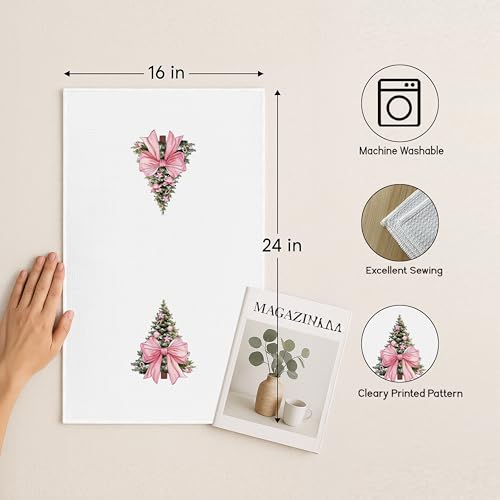 Christmas Tree Kitchen Towels - Neutral Christmas Hand Towels, 16 x 24 Inch V47794