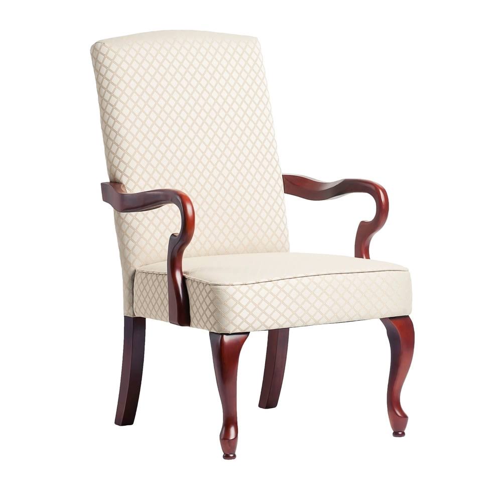 Copper Grove Casalis Cherry Finish Gooseneck Accent Chair Dayton Beige