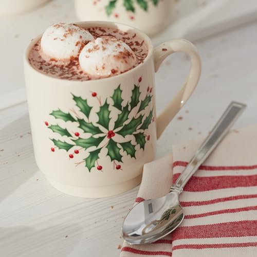 Lenox 18 Oz Stoneware Holiday Cocoa Mug, Red/Green D279