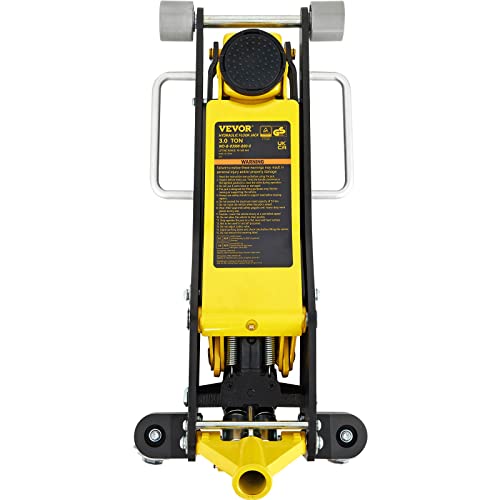 VEVOR 3 Ton Low Profile Aluminum Steel Racing Floor Jack with Dual Pistons Quick Lift Pump T8371