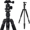 SIRUI Traveler 7C Camera Tripod 65.55 inches Carbon Fiber Arca Tripod with E-10 360° Panorama Ball Head and Arca Swiss Quick Release Plate Load Capacity Up to 17.6lbs, Convertible to Monopod