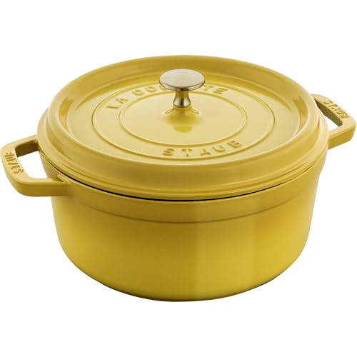 STAUB Cast Iron Dutch Oven 5.5-qt Round Cocotte, Black Matte P4487
