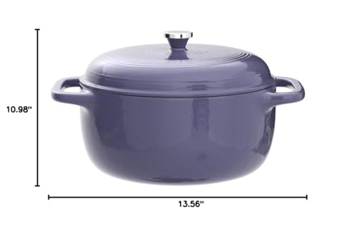 Lodge 6 Quart Enameled Cast Iron Dutch Oven with Lid, Indigo A835868