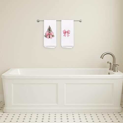 Christmas Tree Kitchen Towels - Neutral Christmas Hand Towels, 16 x 24 Inch V47794