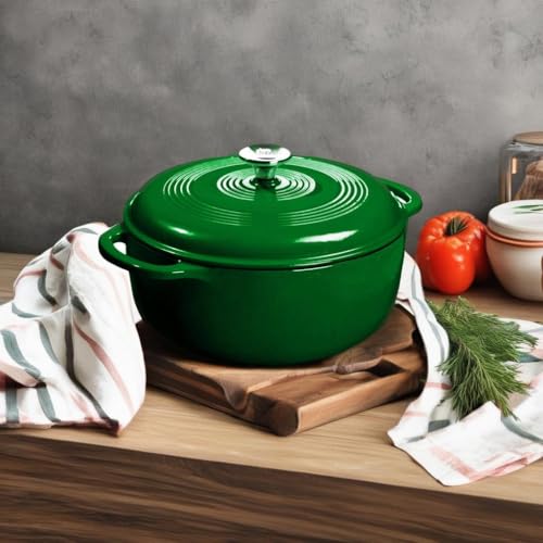 Lodge 6 Quart Enameled Cast Iron Dutch Oven with Lid, Indigo A835868