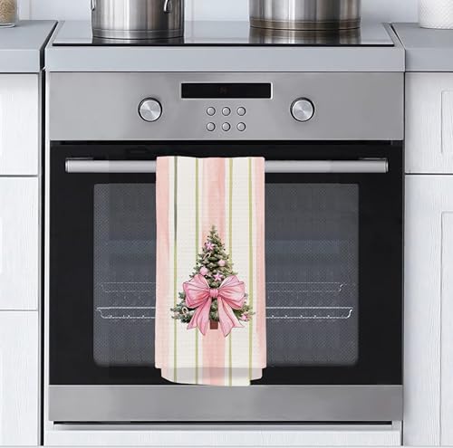 Christmas Tree Kitchen Towels - Neutral Christmas Hand Towels, 16 x 24 Inch V47794
