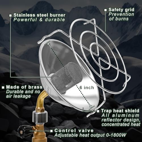 Portable Propane Heater 6200BTU for Camping Outdoor Use U525