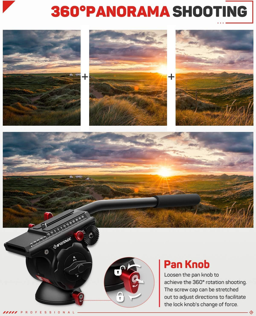 IFOOTAGE Fluid Drag Video Tripod Head for DSLR Cameras M92532