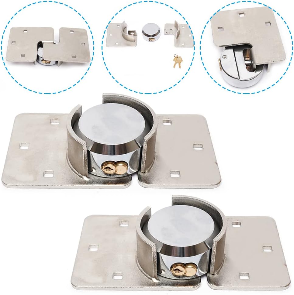 2pcs Garage Shed Door Lock Shackle Padlock with Keys E698014