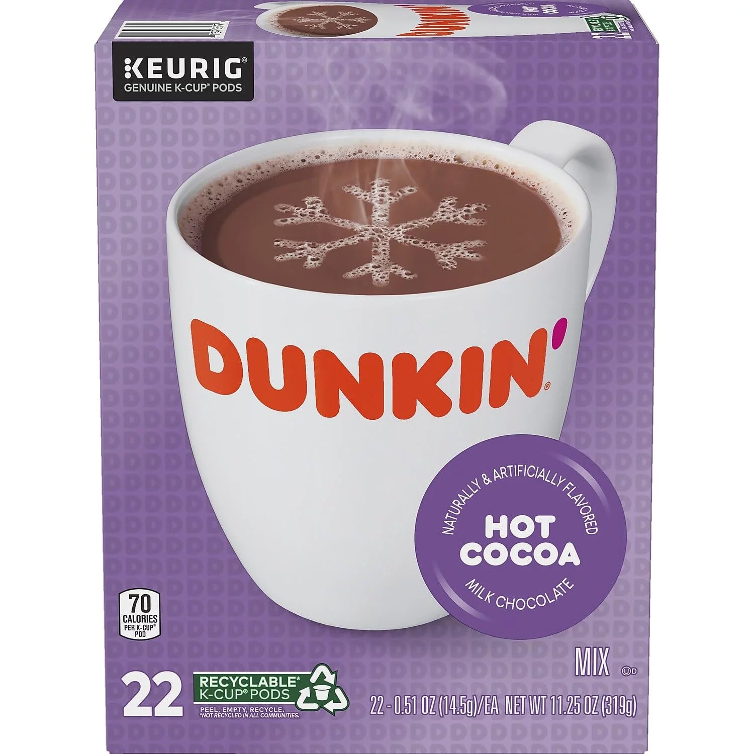 Dunkin Donuts Milk Chocolate Hot Cocoa K-Cup Pods, 22 Count V282300
