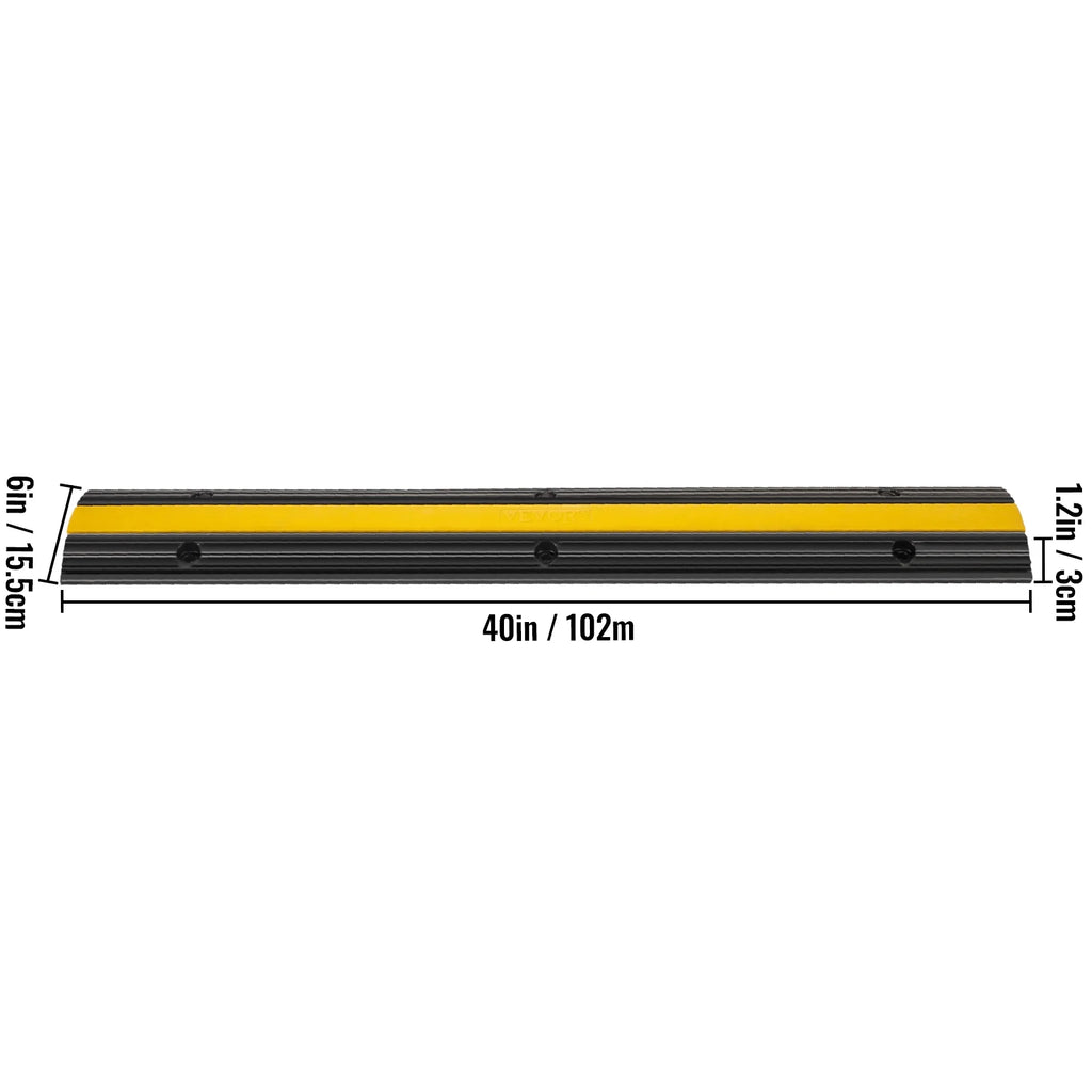 VEVOR 4 Pack 1-Channel Rubber Cable Protector Ramp Heavy Duty 22046lbs C6843
