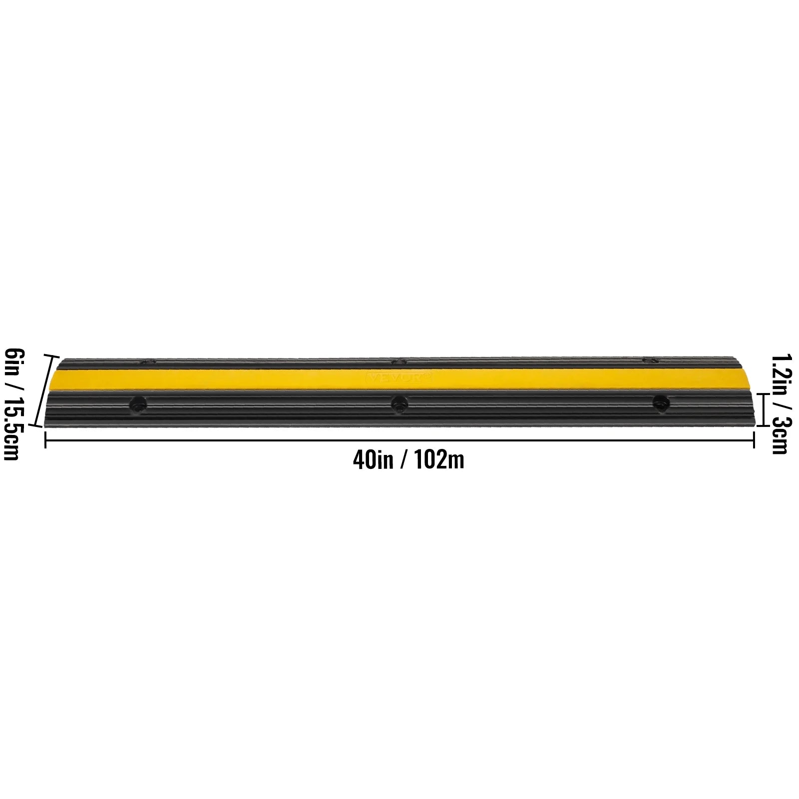 VEVOR 4 Pack 1-Channel Rubber Cable Protector Ramp Heavy Duty 22046lbs C6843