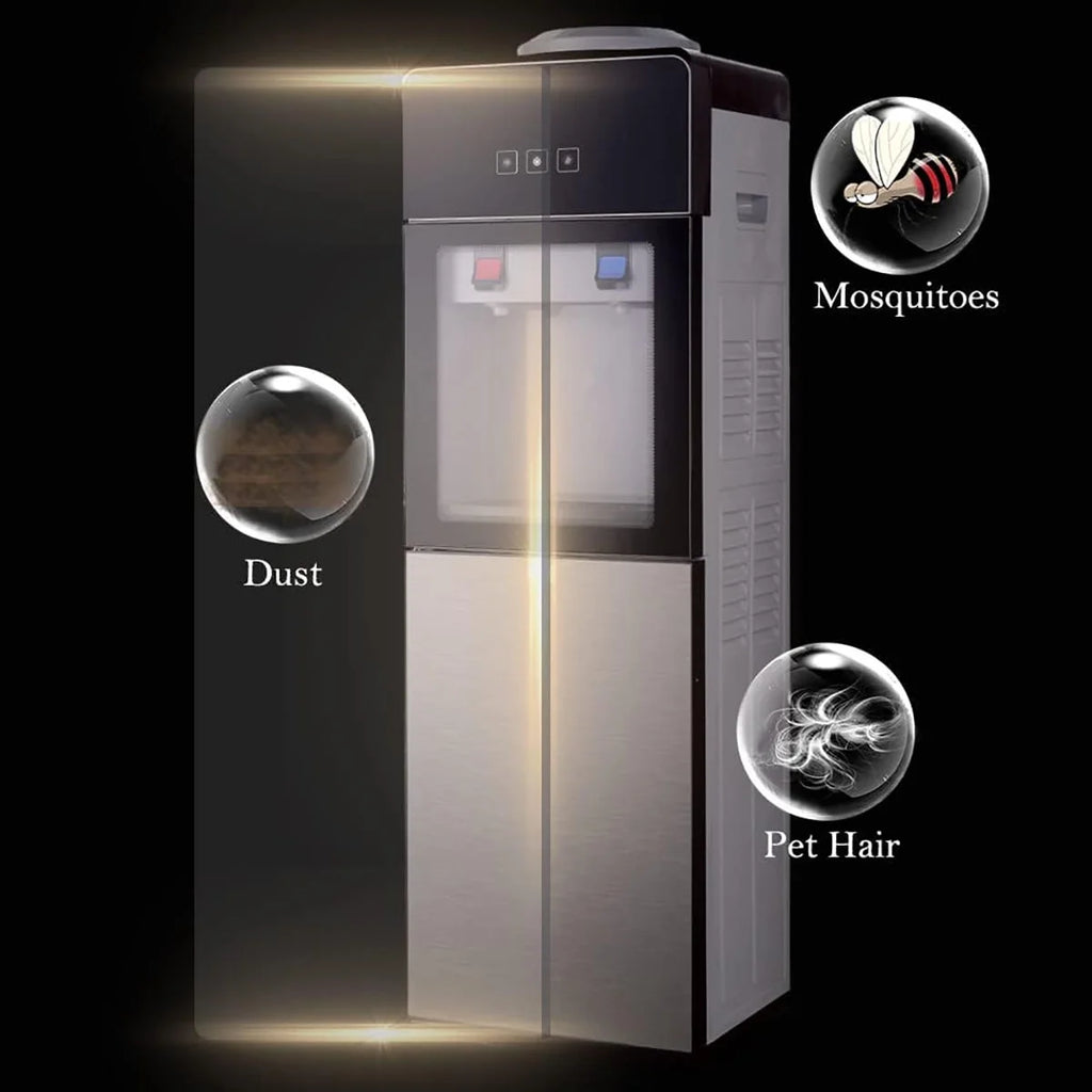 Top-Loading Water Dispenser for 5 Gallon Bottles, Hot & Cold Water Cooler with Storage Cabinet, Gray G656226