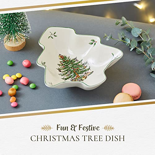 Spode Christmas Tree 14-Inch Tree-Shaped Porcelain Serving Platter H48565