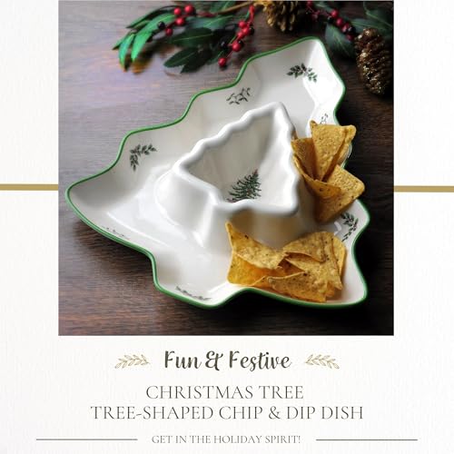 Spode Christmas Tree 14-Inch Tree-Shaped Porcelain Serving Platter H48565