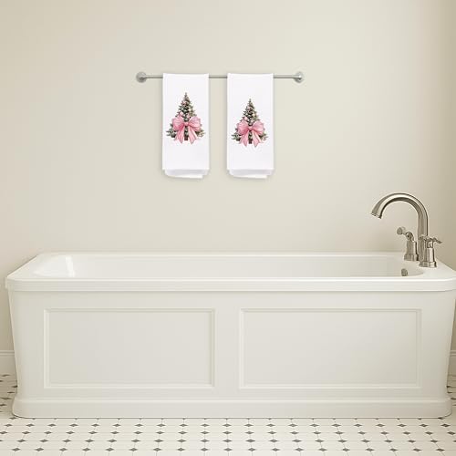 Christmas Tree Kitchen Towels - Neutral Christmas Hand Towels, 16 x 24 Inch V47794
