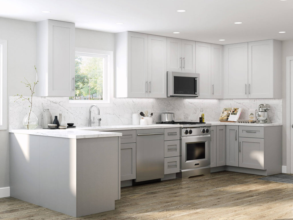 Contractor Express Cabinets SB24-XVG Veiled Gray Shaker Assembled Plywood Sink Base Kitchen Cabinet A2972