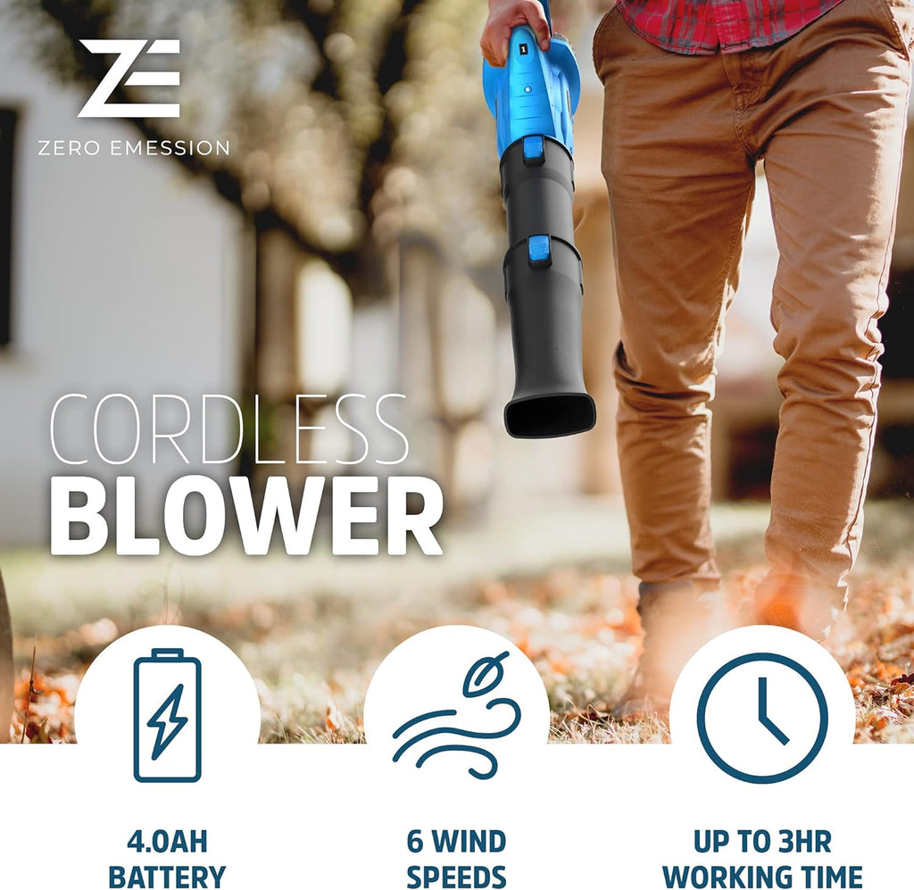 Expansion Wellness Leaf Blower - 320 CFM 150 MPH Cordless with 21V Battery & Charger E17302
