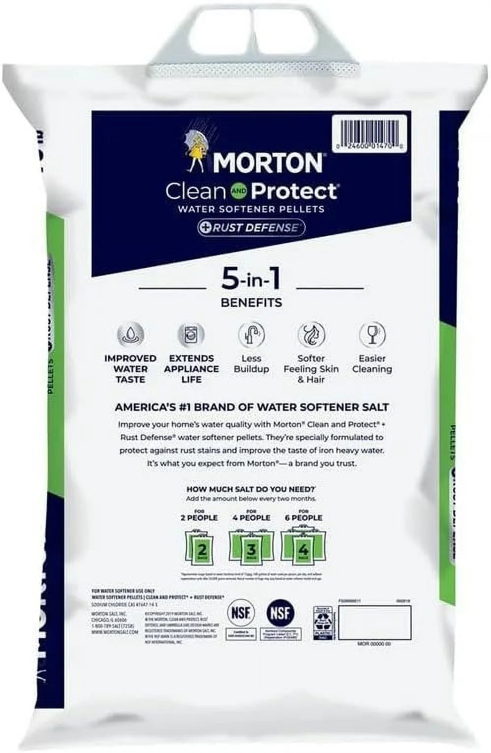 Morton Clean and Protect Plus Rust Defense Water Softener Salt Pellets 40 lb 3 Pack J919