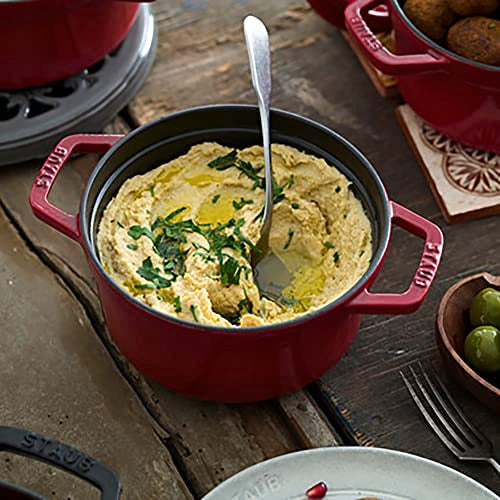 STAUB Cast Iron Dutch Oven 5.5-qt Round Cocotte, Black Matte P4487